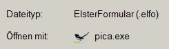 Elfo ist eine Dateiendung bei Elster Formular