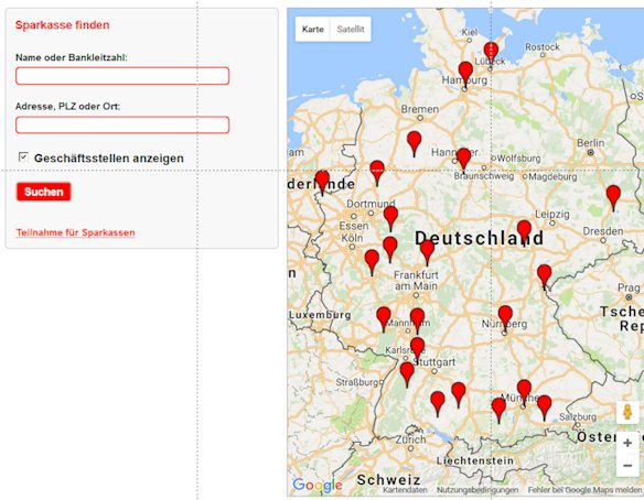 Tipss zur Suche nach einer Sparkasse auf 