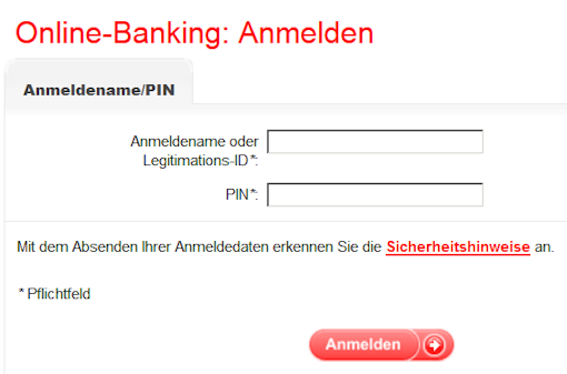 Die gesicherte Login Seite zum Onlinebanking Sparkasse Duisburg