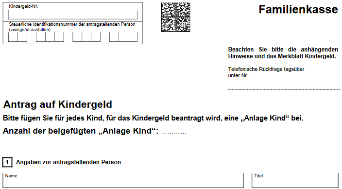 Kindergeldantrag Zum Ausdrucken