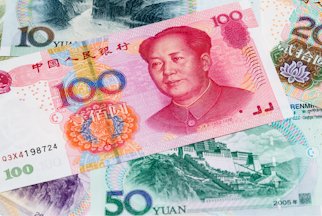 50 Yuan und 100 Yuan Banknote